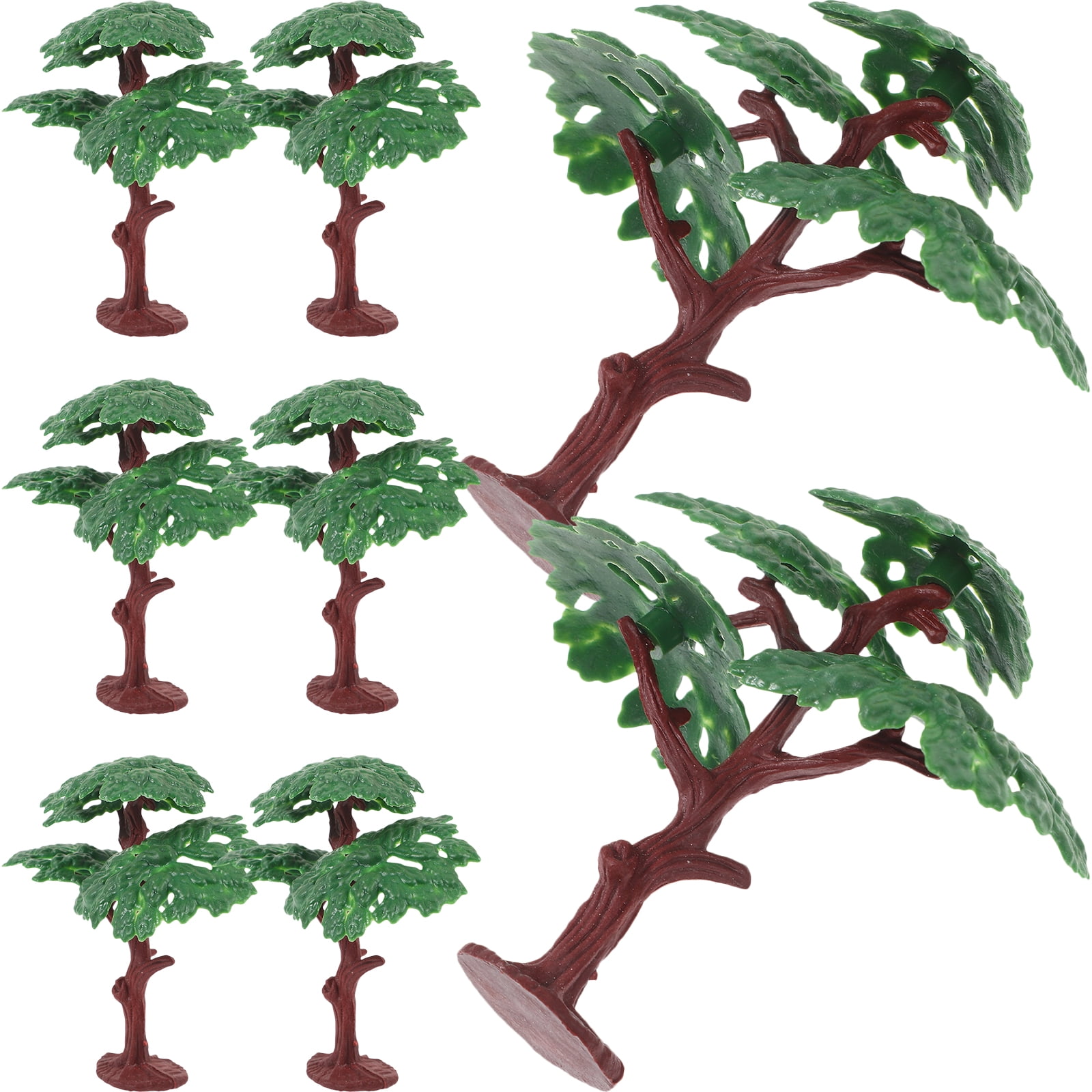 Luxshiny 8-Piece Mini PVC Trees for Crafts and Landscape Decoration ...