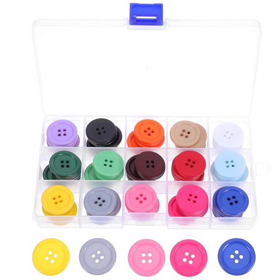 Luxshiny 90 Pcs Big Button for Sewing Assorted Color Craft Projects Resin