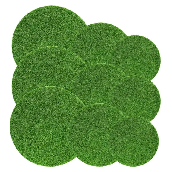 Luxshiny 9Pcs Artificial Moss Mat Green Faux Moss Decorating for Landscape Home Wall and Bonsai Decor