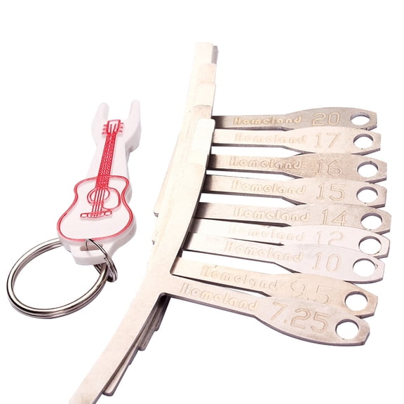 Luxshiny 9Pcs Radius Gauges Metal Guitar Radius Gauge Tool for Easy Measurement of Acoustic Electric Bass