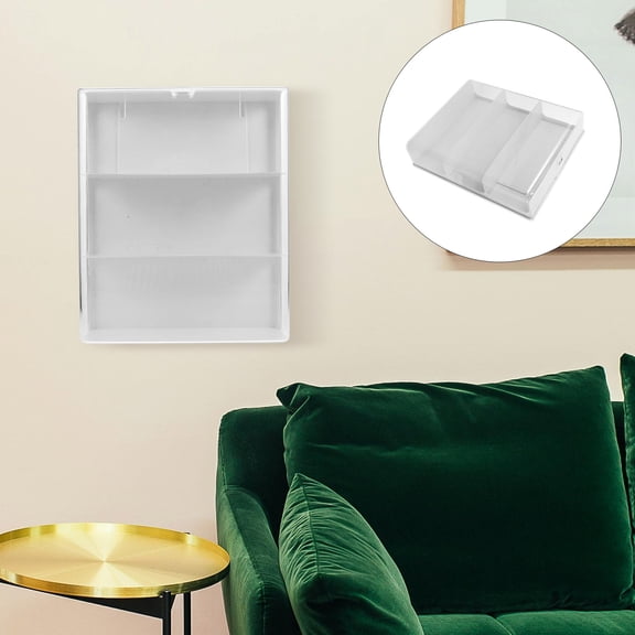 LITINKIMI Clear Acrylic Wall Mount Display Box for Collectibles with Door and Adjustable Storage Organizer