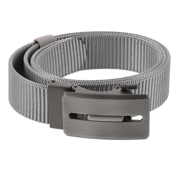 Luxshiny Adjustable Gray Nylon Ratchet Belt with Automatic Buckle, Casual Web Waist Belt for Everyday Comfort and Secure Fit