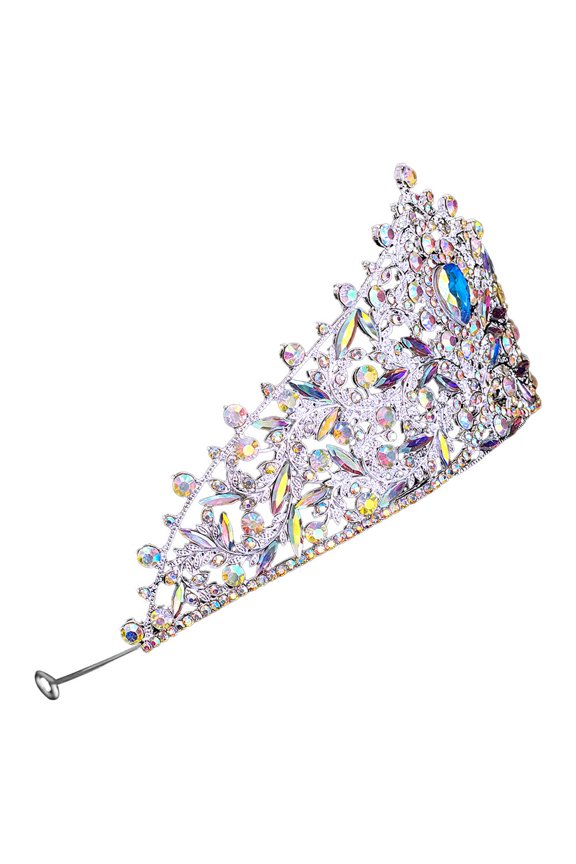 Bridal Hair Accessory Rhinestone Crown Women Silver 1Pack
