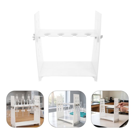 Luxshiny Adjustable Height White Funnel Stand for School Lab with Stable Support and Spill Prevention