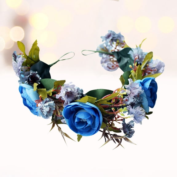 Luxshiny Adjustable Multi Color Flower Crown Hair Wreath for Wedding and Party Decoration