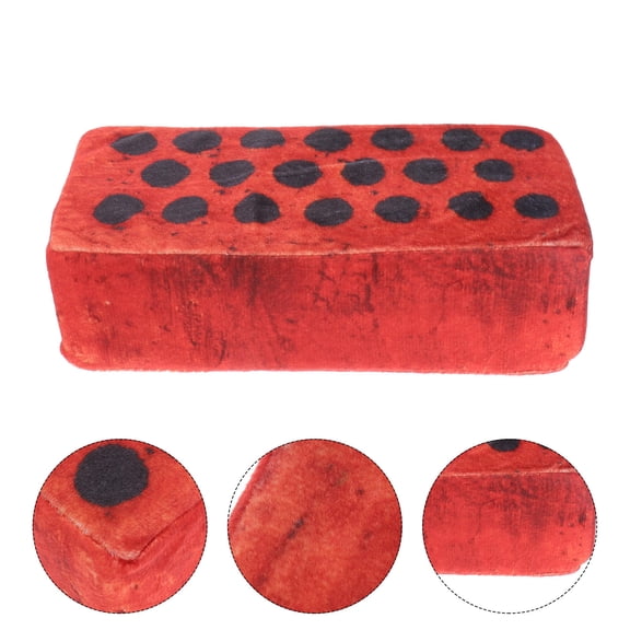 Luxshiny Realistic Foam Brick Plush Pillow Dark Red for Office and Home Use