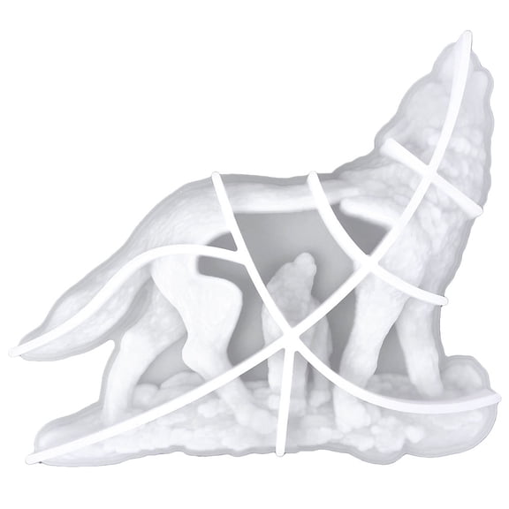 Luxshiny Animal Fondant Molds Wolf Casting Mold White 1Pack for Craft Makers Home Decoration