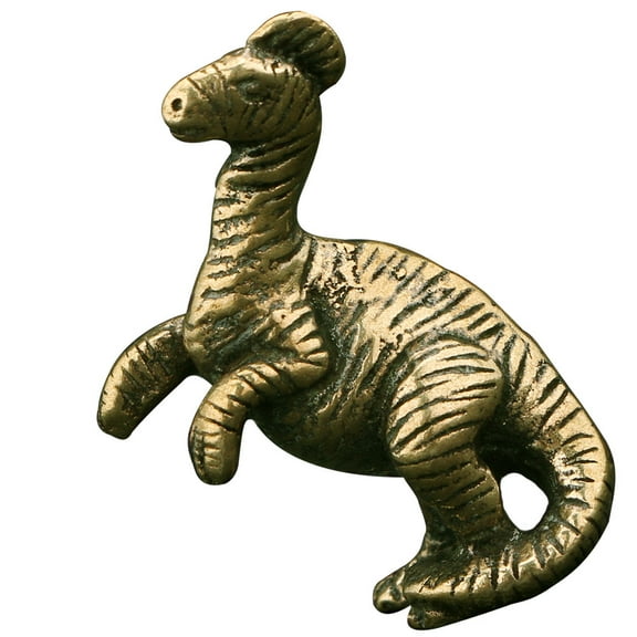 Luxshiny Antique Style Brass Dinosaur Figurine Golden Desktop Decoration with Delicate Lines and Smooth Finish