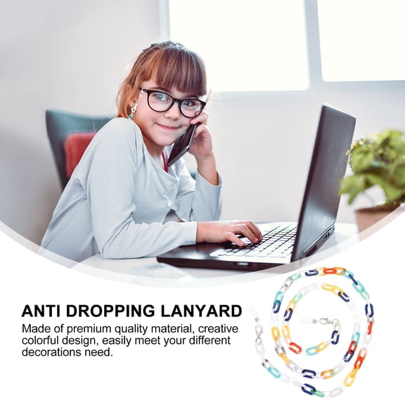 Luxshiny Acrylic Eyeglass Chain for Hanging Face Masks and Glasses Assorted Color 4Pcs