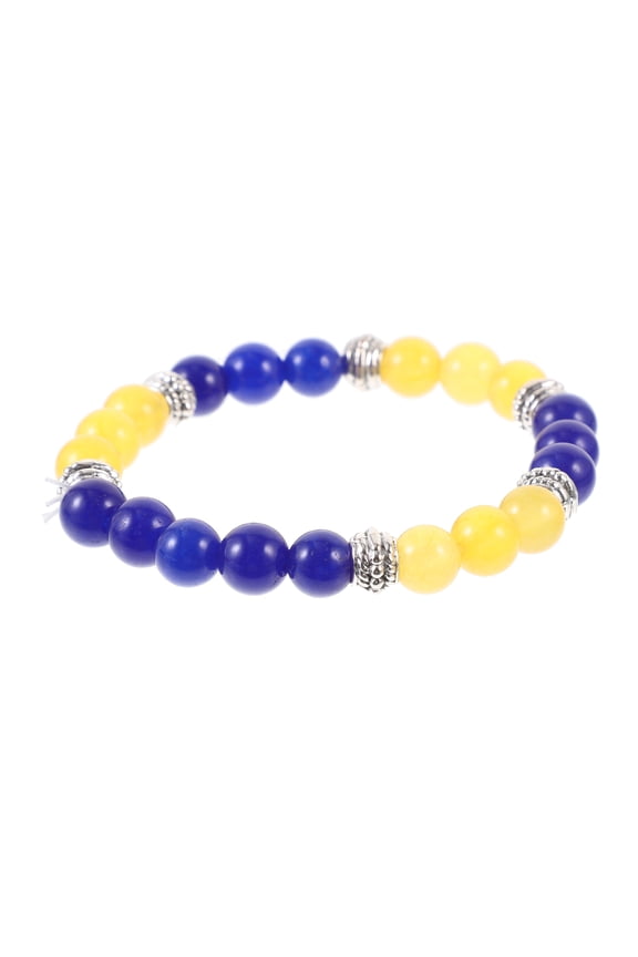 Natural Stone Beaded Bracelet Assorted Color for Praying Unisex Wear-Resistant