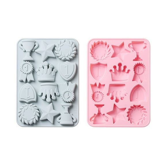 Luxshiny Assorted Color Crown Silicone Mold for Decor Practical and with Adorable Design 2 pcs