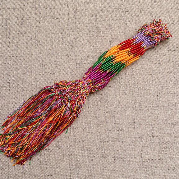 Luxshiny 10Pcs Fashion Woven Bracelet Wear-Resistant Five-Colored Rope Unisex Hand Chain