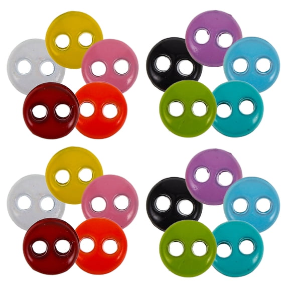 Luxshiny Assorted Color Miniature Plastic Replacement Buttons for Doll Clothes 20pcs Perfect for Decor