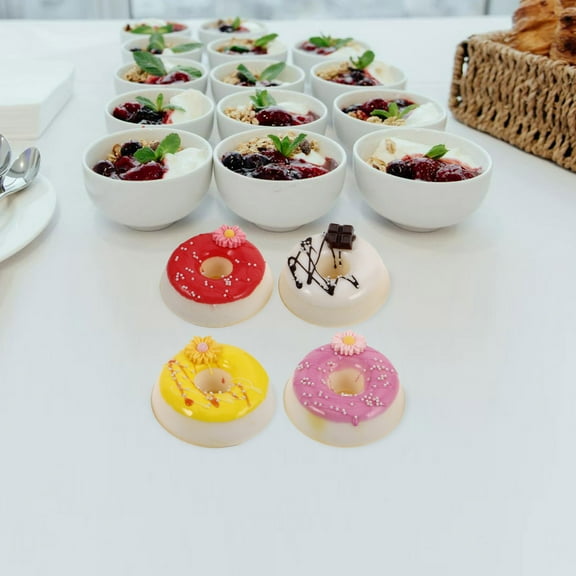 Luxshiny Assorted Color PVC Realistic Donut Decorations for Home and Party Use 4Pcs