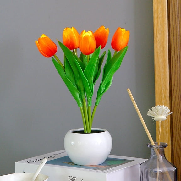 Luxshiny Assorted Color Tulip Night Lamp Decorative LED Nightlight Lamp for Bedroom Warm Ambiance