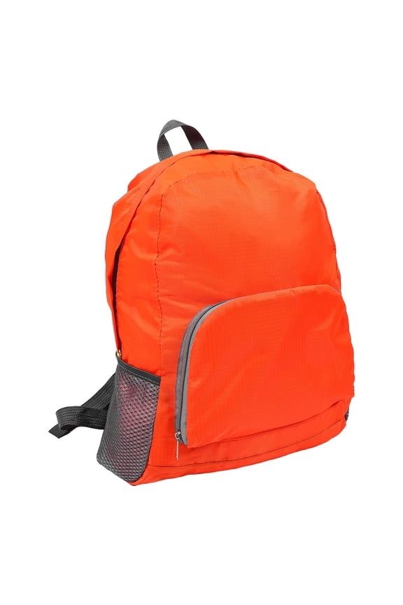Back to School Small Travel Backpack Water Resistant Nylon Orange Comfortable Carry 1Set