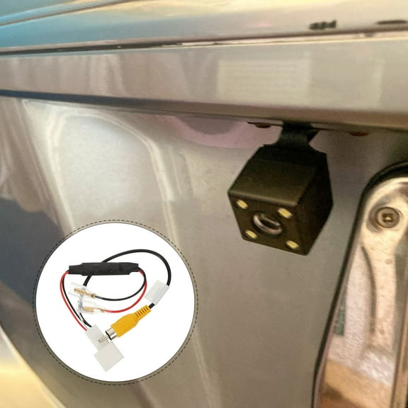 Luxshiny Backup Camera Wire for Car 4 Pin Cable Rear View Camera Cord Easy Installation Black
