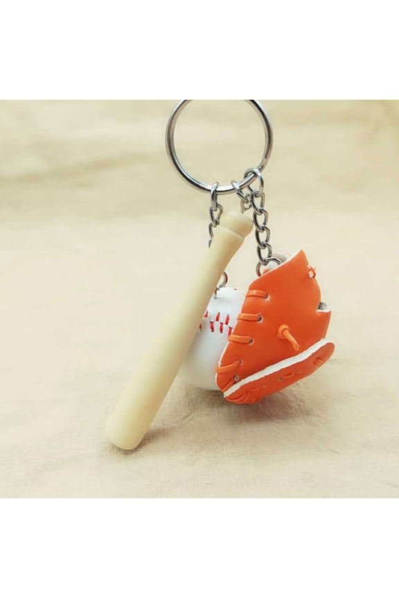 Baseball Chain Keychain 1Pack Orange Baseball Design Separate Keys Everyone