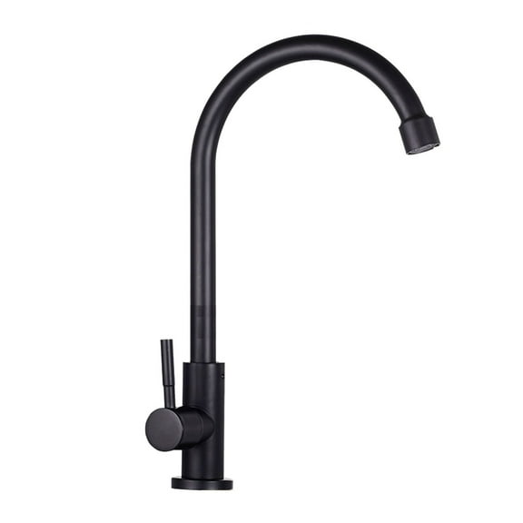 Luxshiny Rotatable Stainless Steel Faucet Black for Kitchen and Bathroom Easy Install