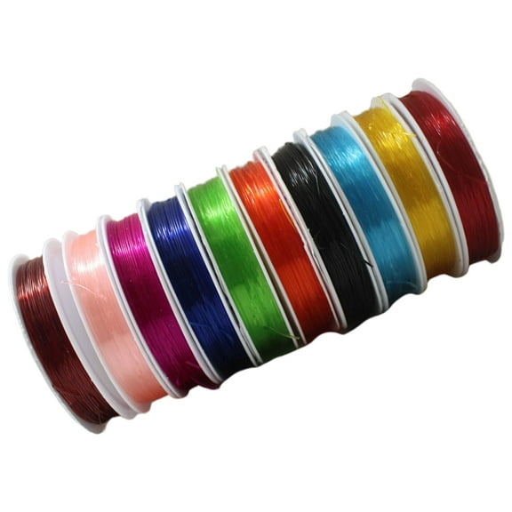 Luxshiny Beads String for Jewelry Crafting Assorted Color Flexible Durable Easy to Cut and Tie