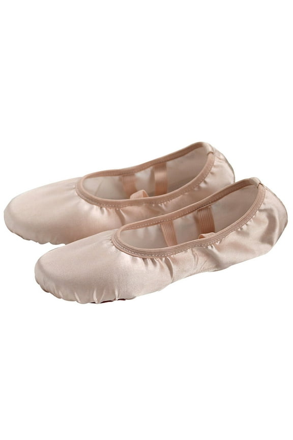 Beige Ballet Shoe with Stretch Belt Lightweight Ballet Flats for Gymnastics Yoga