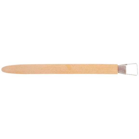 Luxshiny Beige Wooden Pottery Sculpting Tool with Stainless Steel Blade for Ceramic Clay Crafting and Art Projects
