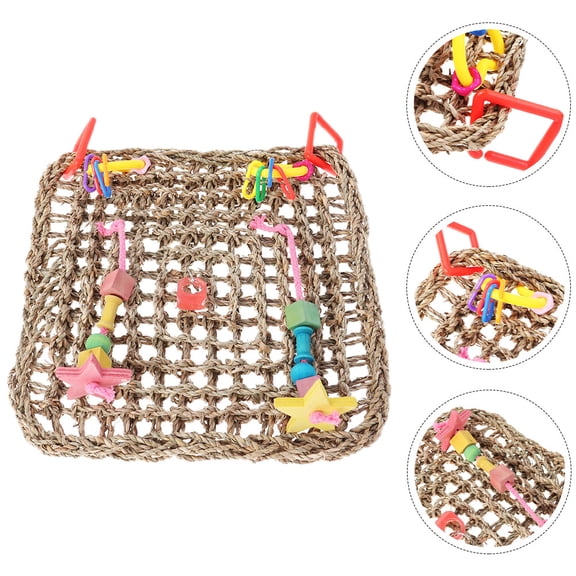 Luxshiny Bird Accessories for Parakeets Parrot Toys Hanging Light Brown Grass 1 Set