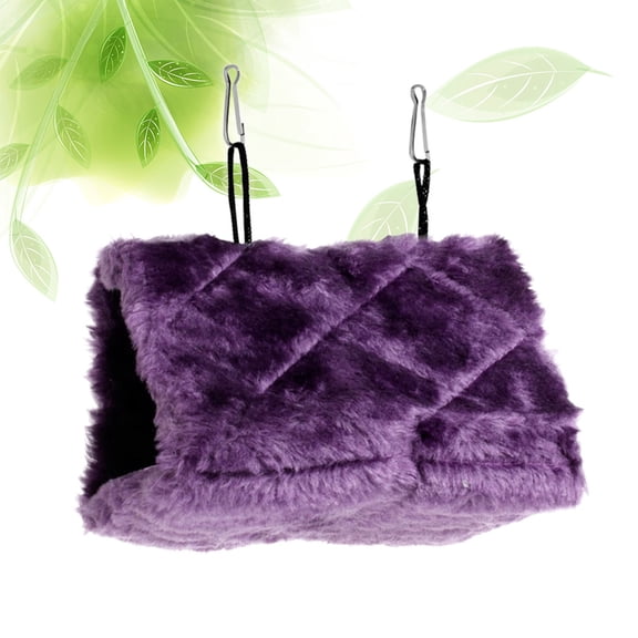 Luxshiny Bird Cage Accessories Plush Fabrics Purple Snuggle Cave Indoor Use 1Set