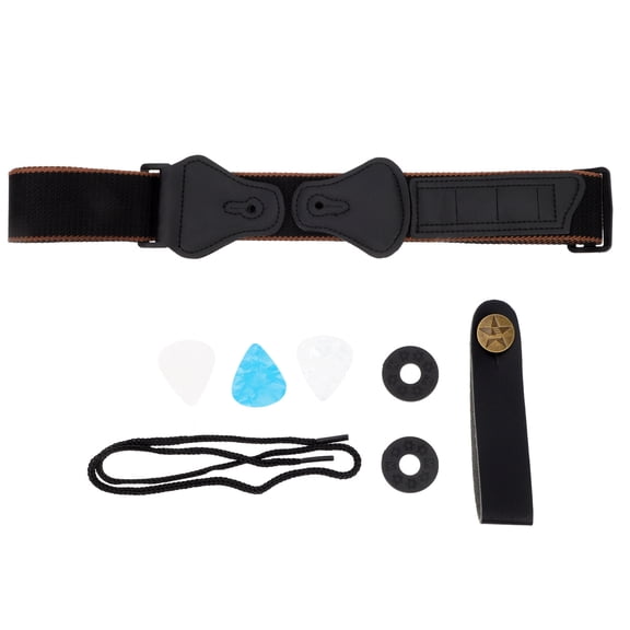 Luxshiny Black ABS Guitar Strap Comfortable Adjustable Guitar Playing Belt Durable and Stylish 1 Set