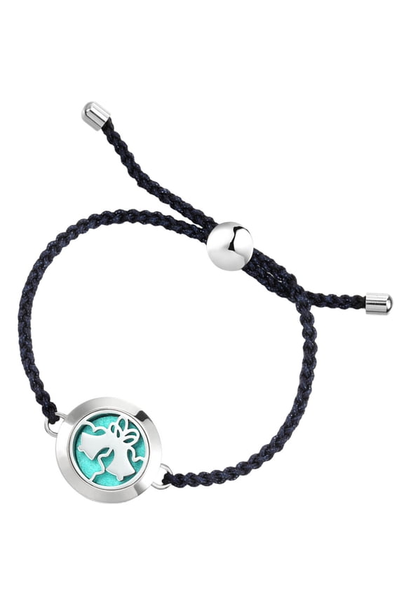 Black Adjustable Aromatherapy Bracelet with Braided Design for Daily Fragrance