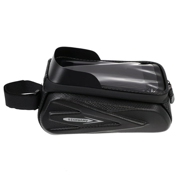 Luxshiny Black Bike Handlebar Bag with Touchscreen Phone Pouch Waterproof Front Frame Storage for Cycling