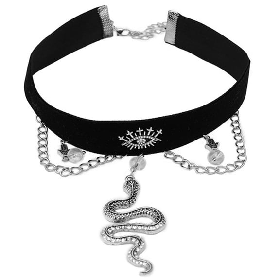 Luxshiny Statement Snake Jewelry Choker Design for Women Stylish Glass 1Set