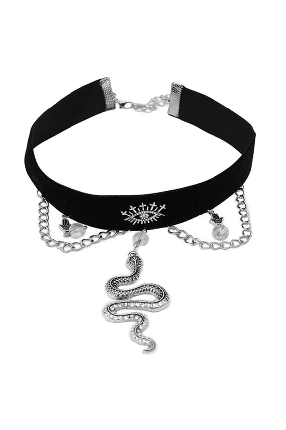 Statement Snake Jewelry Choker Design for Women Stylish Glass 1Set