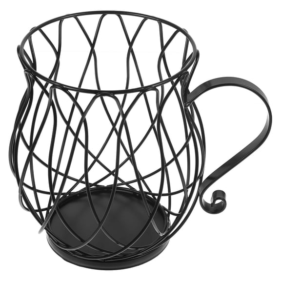 Luxshiny Black Coffee Holder Basket for Storage Desktop Organizer Coffee Bar Accessory 10.5 x 6.5 x 4.5 inches