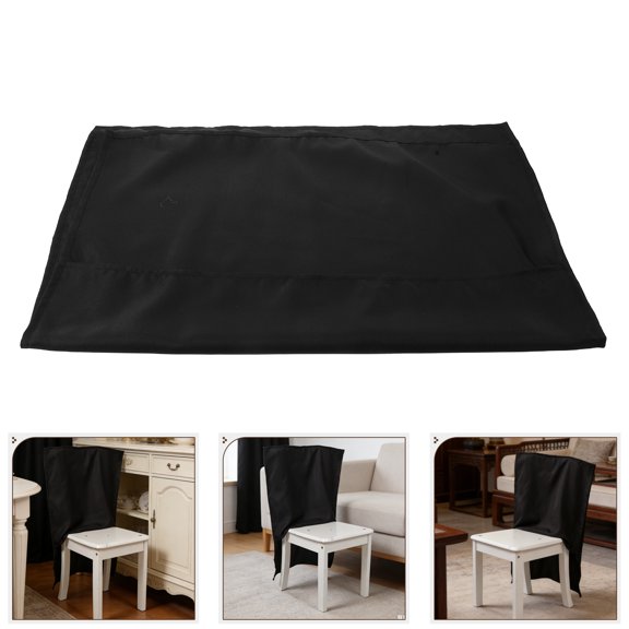 Luxshiny Black Dining Chair Back Cover Washable Anti Stain Banquet Chair Protector for Commercial Use