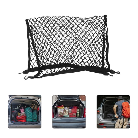 Luxshiny Black Polyester Car Net, and Stretchy, 39.4 x 23.6 Inches, 1 Piece for Secure Storage