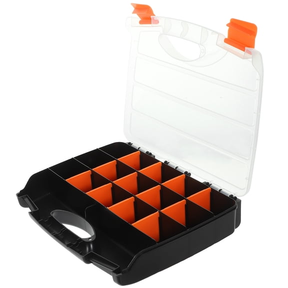 Luxshiny Black Electronic Component Organizer Box with Dividers for Small Parts Storage and Tool Holding