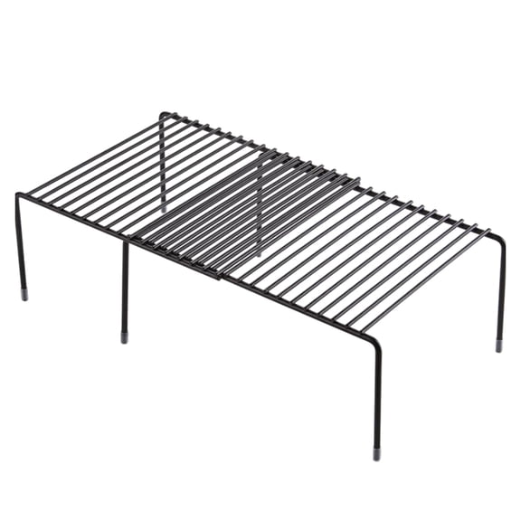 Luxshiny Black Expandable Kitchen Cabinet Shelf for Storing Cups Bottles and Seasoning Jars