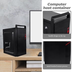 Luxshiny Black Gaming PC Case with Metal , Cooling Fan Vents, and Spacious Interior for Custom Computer Builds