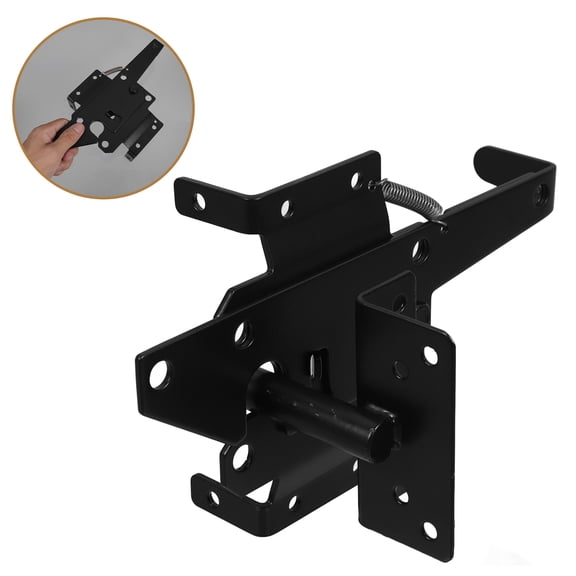 Luxshiny Black Heavy Duty Locking Gate Latch for Fence with SelfLocking Function Easy Installation