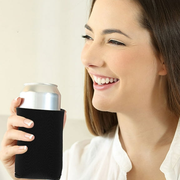 Luxshiny Black Insulated Can Sleeve Beer Holder EPE Material for Use Keeps Drinks Cold 6 Pack
