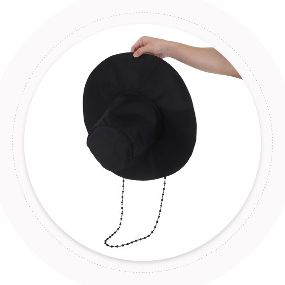 Luxshiny Korean Style Flat Top Hat Black Polyester for Performance Unique Design