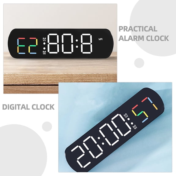 Luxshiny Multi Function Black LED Alarm Clock with Countdown Timer for Bedroom and Living Room