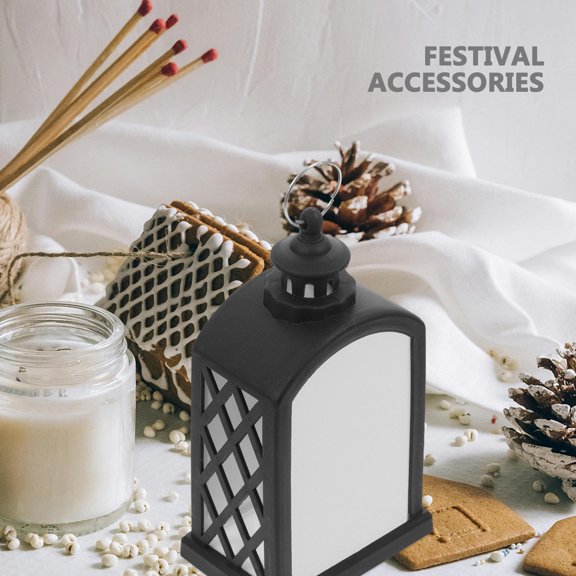 Luxshiny Christmas Battery Powered Lantern Light Decor Black LED Sublimation Night Lantern