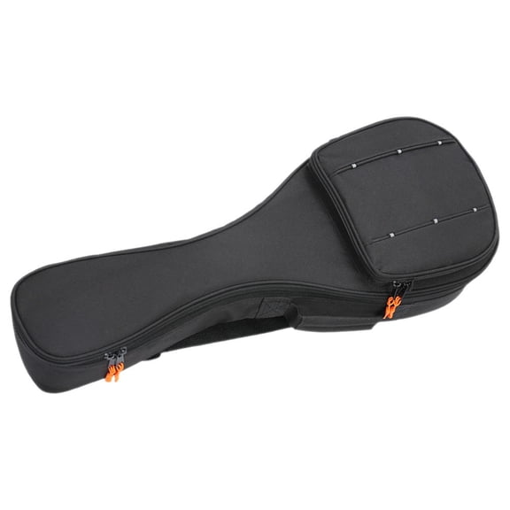 Luxshiny Black Mandolin Carrying Case with Water-Resistant Thick Padding, Storage Compartments, and Adjustable Shoulder Strap