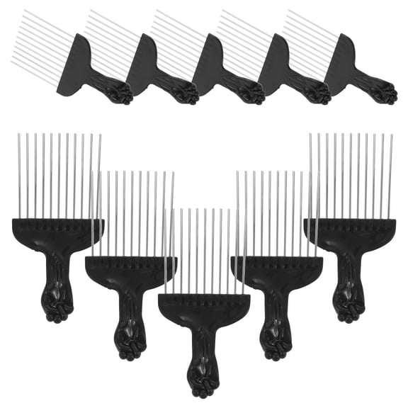 Luxshiny Black Metal Hair Styling Comb Wide Tooth Detangle and Parting Comb for Curly Hair