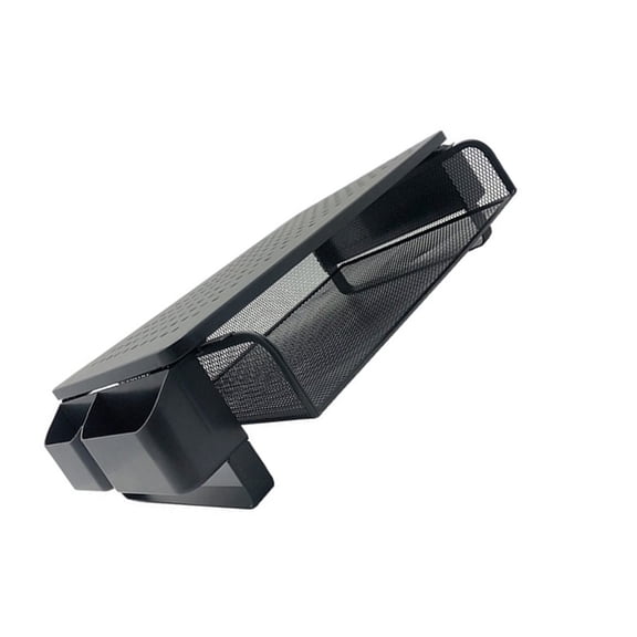 Luxshiny Black Multifunctional Storage Rack for Monitor and Laptop with Ventilated Design