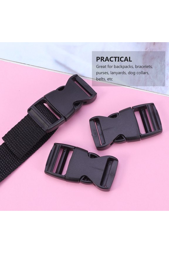 Black Nylon Webbing Straps with Plastic Buckles for Backpack and Luggage Accessories Set
