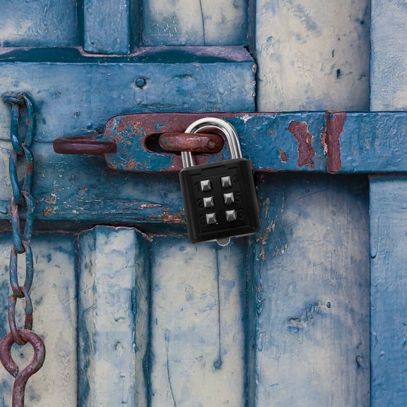 Luxshiny Black Outdoor Combination Lock Made from Zinc Alloy Strong and Weatherproof Padlock