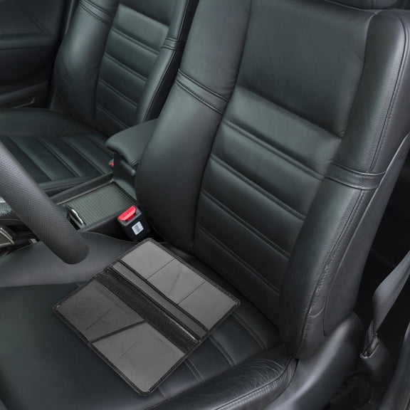 Luxshiny Black PU Car Document Organizer for Registration and Insurance Certificate